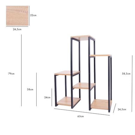 Kwietnik stojący metalowy PANORAMA DĄB 6 poziomowy – elegancki stojak na kwiaty i rośliny