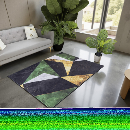 NOVO Strado modern carpet for living room marble pattern velvet Green Marble 120x170 cm