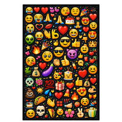 Dywan gamingowy 100x150 dla gracza mata pod fotel antypoślizgowy Emoji 3D