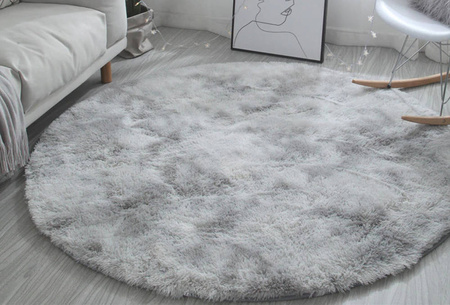 Shaggy Ombre Strado Round Carpet 120x120 OmbreSilver (Light Gray)
