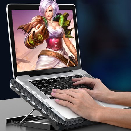 Nastaviteľná Chladiaca podložka pod laptop 12-17″ protišmyková, biely