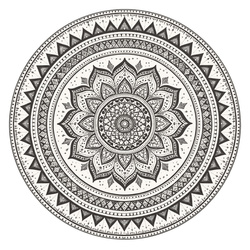 Dywan okrągły Mandala do salonu 200x200 orientalny NOVO antypoślizgowy