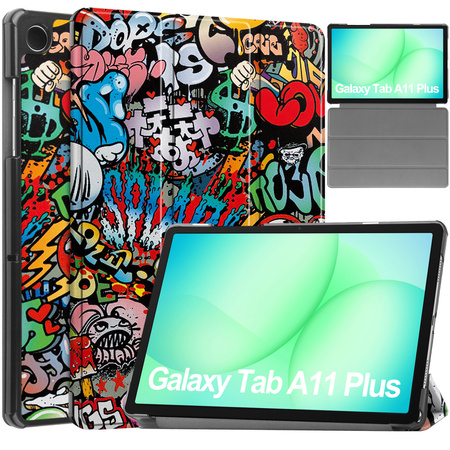 Etui do Galaxy Tab A11+ Plus 10.9 2025 - ochronne z podstawką, dostęp do portów i przycisków