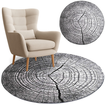 Koberec Novo 90x90 cm, Sivý kmeň - mäkký, príjemný na dotyk, do obývačky a spálne