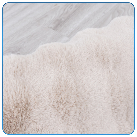 Dywan okrągły Rabbit Bubble 120 cm - miękki puszysty dywan do salonu i sypialni - beżowy