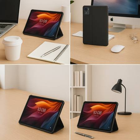 Puzdro Smart s klapkou na Lenovo Tab K11 Plus 11.45 / Lenovo K11 Plus, čierne - ochranné so stojanom