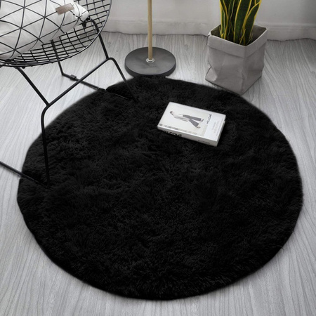 Shaggy Strado 300x300 BlackSky round carpet (Black)