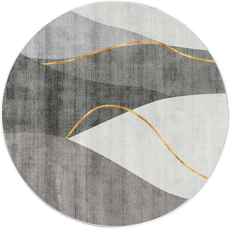 Round carpet NOVO Strado modern delicate gray pattern for living room Grey Echo 90x90 cm