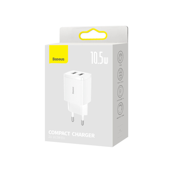 Baseus Compact nabíjačka sieťová 2x USB 10.5W