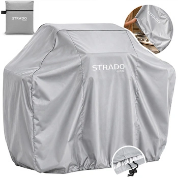 Pokrowiec na grill 145x61x117 cm wodoodporny ochrona UV srebrny