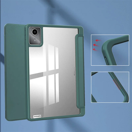 Puzdro Crystal case na Lenovo Tab M11 10.95 11 / 11 TB330, zelené - ochranné so stojanom