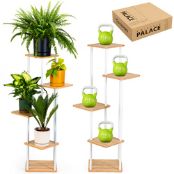 Stojan na kvety kovový na kvety stojaci vysoký 5 úrovní veľký 106cm XL Palace, biely