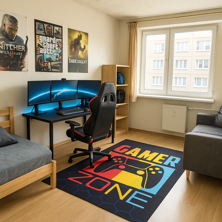 3D Strado GAMER ZONE gaming carpet 120x170 cm modern for gamer's room