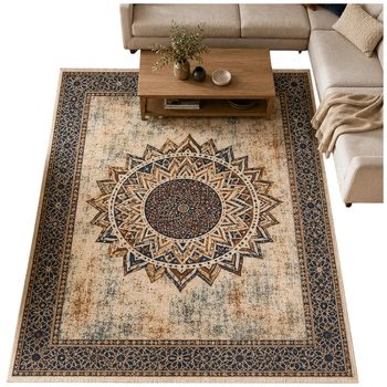Duży dywan Mandala do salonu 200x300 orientalny NOVO antypoślizgowy miękki