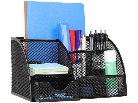Toolbox, desk organizer, 6 compartments, drawer