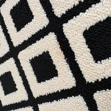 Dywan 160x230 do salonu pętelkowy duży japandi nowoczesny ciężki gruby POLO - Chessboard (Szary)