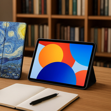 Puzdro grafické s klapkou na Xiaomi Redmi Pad SE 8.7 2024 / Redmi Pad - ochranné so stojanom