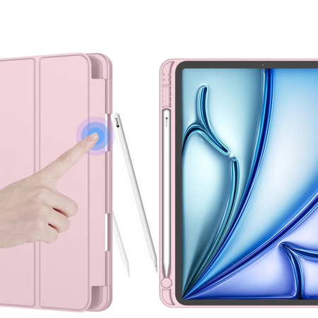 Etui Smart Pencil do iPad Air 11 M3 2025 Gen. 7 / M2 2024 Gen. 6, różowe - ochronne z podstawką