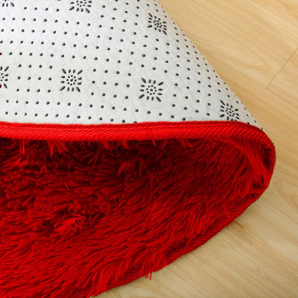 Shaggy Strado 200x200 BloodyRed Round Carpet (Bright Red)