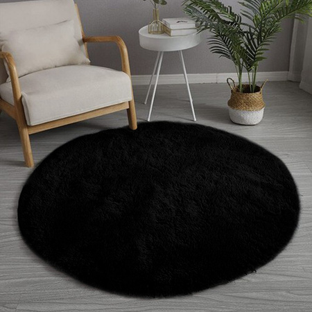 Shaggy Strado 300x300 BlackSky round carpet (Black)