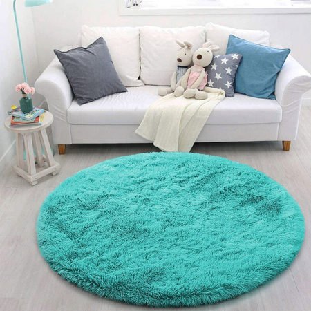 Shaggy Strado round carpet 200x200 TurquoiseSea (Turquoise)