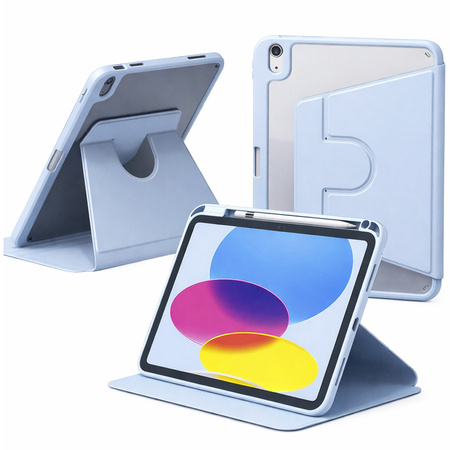 Etui OBROTOWE PENCIL do iPad 10.9 2022 Gen. 10/ 11 2025 A16 Gen. 11 WAKE UP, niebieskie