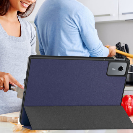 Puzdro Smart na Lenovo Idea Tab 11 2025 s klapkou, tmavomodré - ochranné so stojanom