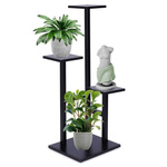 Flower stand metal black 4-tier