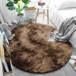 Shaggy Ombre Strado 80x80 Round Carpet by OmbreCoffee (Brown)