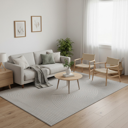 Dywan 160x230 do salonu pętelkowy duży japandi nowoczesny ciężki gruby POLO, szary