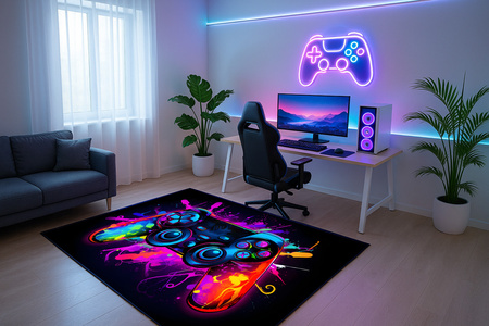 Dywan gamingowy 3D Strado ColorPad 140x200 cm nowoczesnym wzorem do pokoju gracza