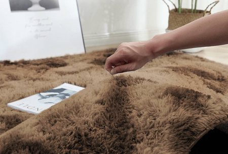 Shaggy Ombre Strado 150x150 Round Carpet by OmbreCoffee (Brown)