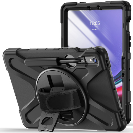 Etui pancerne Shockproof z uchwytem do Samsung Galaxy Tab S9 FE/S9/S10 FE, czarne