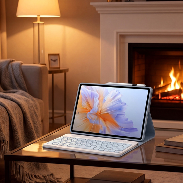 Puzdro s klávesnicou Bluetooth na Redmi Pad 2 Pro 2025, modré - ochranné so stojanom