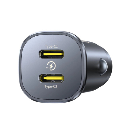 Ładowarka samochodowa do tabletu i telefonu Baseus GoTrip 2 x USB-C 30W, czarna
