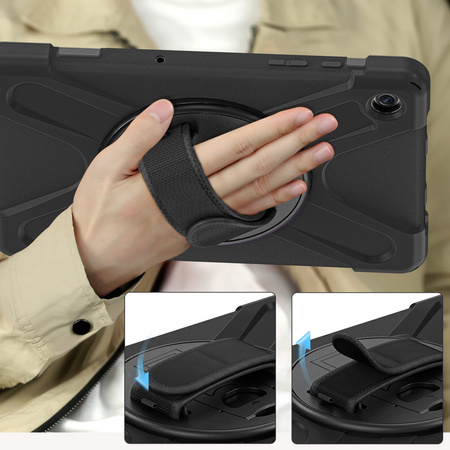 Puzdro Shockproof na Samsung Galaxy Tab A9 Plus 11 2023 X210 X215 X216, čierne - ochranné so stojanom