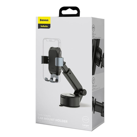 Gravity car mount for Baseus Tank phone with suction cup (black)