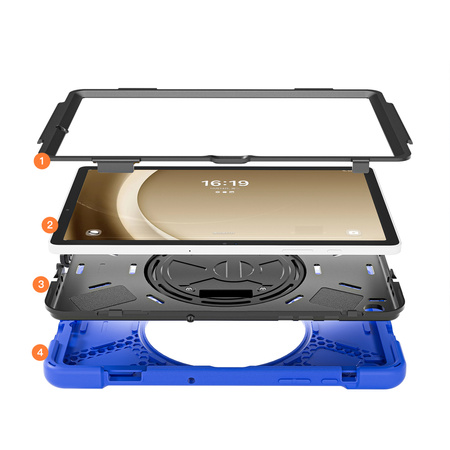 Puzdro Shockproof na Samsung Galaxy Tab A9 Plus 11 2023 X210 X215 X216, modré - ochranné so stojanom