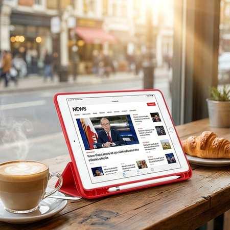 Puzdro Smart case na Apple iPad Mini 4 5 2015 / 2019 s klapkou wake up sleep / Apple iPad Mini 4 / Apple iPad Mini 5, červené - ochranné