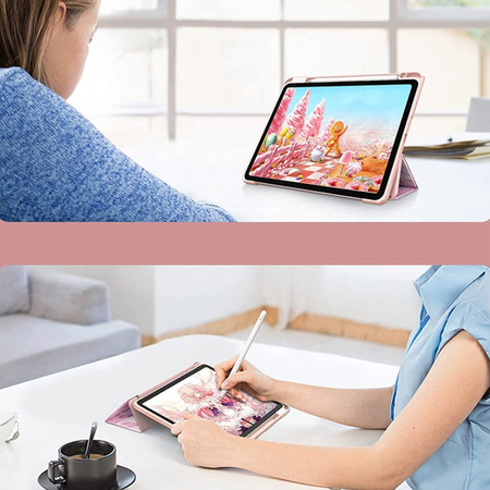 Etui Graficzne do Apple iPad 10.9 2022 Gen 10 / 11 2025 A16 Gen 11 z klapką, różowe - ochronne z podstawką