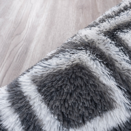 Dywan okrągły do salonu shaggy DECOR antypoślizgowy miękki puszysty 120x120, czarny