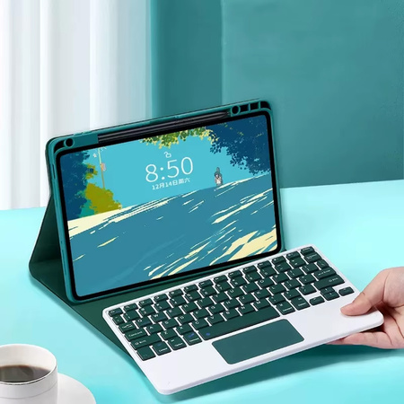 Puzdro s klávesnicou na Xiaomi Pad 7 / Pad 7 Pro 11.2 na stylus / Xiaomi Pad 7 Pro, zelené - ochranné so stojanom