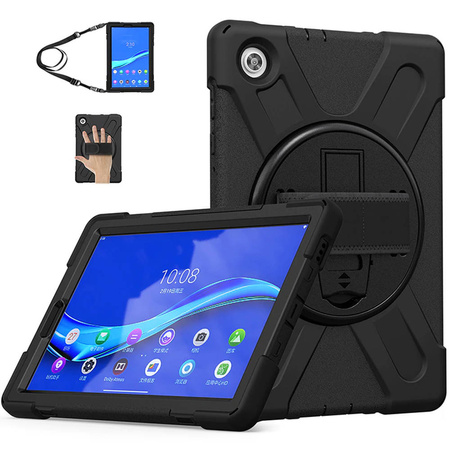 Armor Case with Handle Strap for Lenovo Tab M10 TB-X306X/X306F (Black)