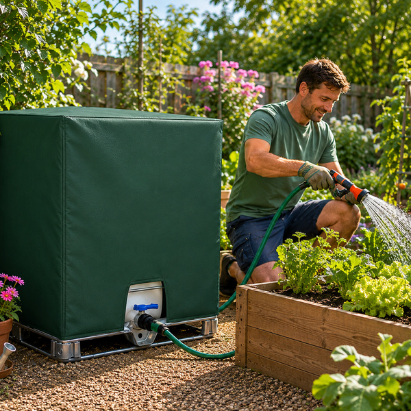 Pokrowiec na zbiornik IBC 1000L mauzer 100x120x116 cm zielony