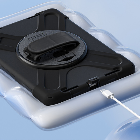 Etui Shockproof z uchwytem do Apple iPad 10.9 2022 / 11 A16 2025 / Apple iPad 10.9 / Apple iPad 11, czarne - ochronne