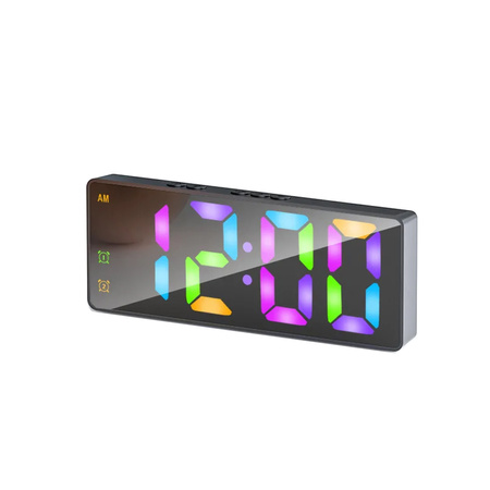 RGB LED digital alarm clock - DAC8 - Black