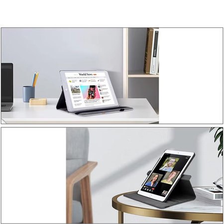 Puzdro otočné na iPad 10.9 2022 Gen. 10 / iPad 11 2025 A16 Gen. 11, čierne - ochranné so stojanom