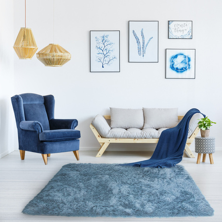 Shaggy Strado SilverFur rug 160x220 cm light gray - soft plush carpet for living room and youth room