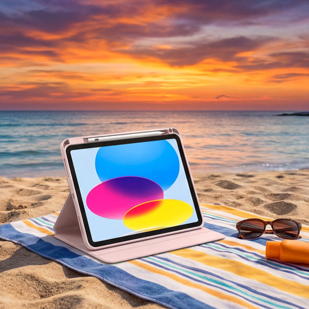 Puzdro otočné Pencil na iPad 10.9 2022 Gen. 10 / 11 2025 A16 Gen. 11 Wake, ružové - ochranné so stojanom