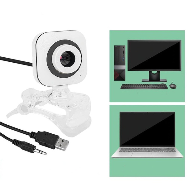 Kamera internetová mikrofón na lekcií práce video PC laptop 8812 z držiakom, čierna